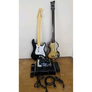 Microsoft XBox 360S Console Rock‎ Band Bundle 250GB w/ 2 x Guitar Controllers